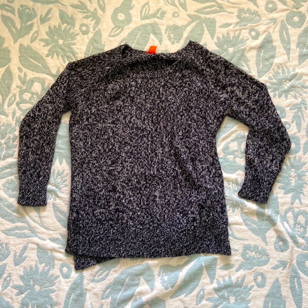 Joe Fresh Size Large Black and White Sweater Crew Neck